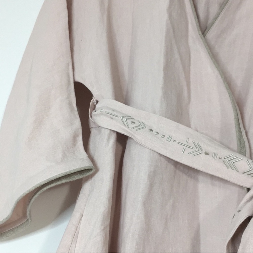 Arkitaip - Soft Pink - Kimono Style Maxi Dress - Small - 100% Masters of Linen - Picture 9 of 15